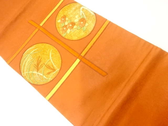 JAPANESE HIRAKI NAGOYA OBI / EMBROIDERY / FLOWER